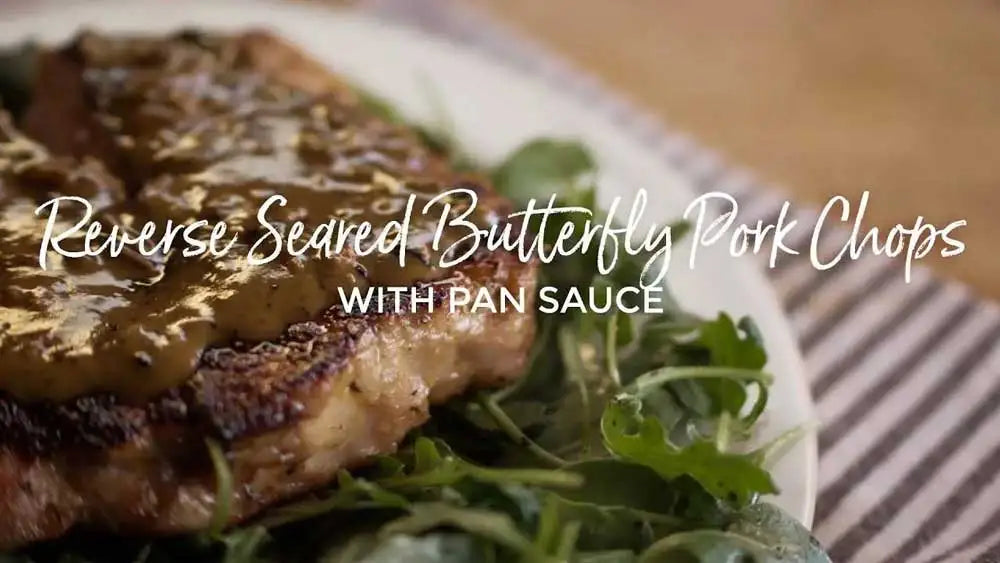 Reverse Seared Butterflied Pork Chop with Pan Sauce