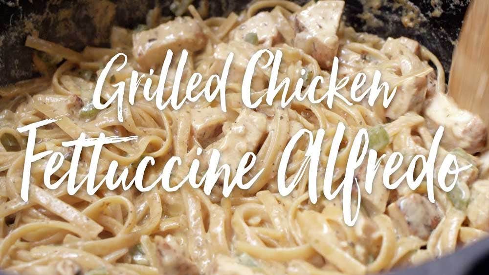 Grilled Cajun Chicken Fettuccine Alfredo - ATBBQ