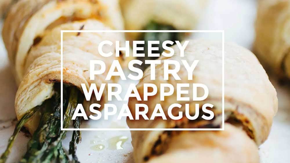 Cheesy Pastry Wrapped Asparagus