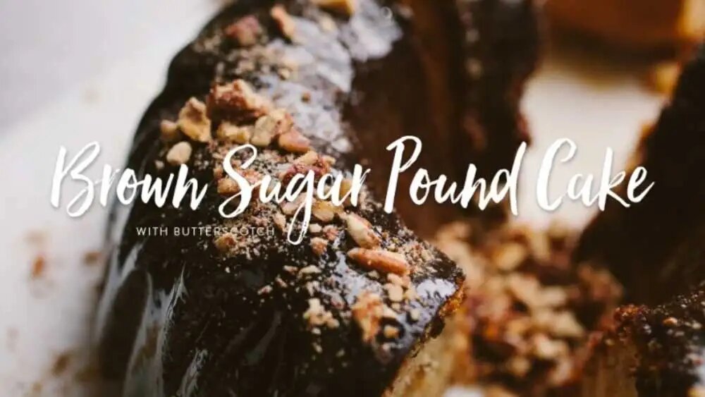 Brown Sugar Pound Cake with Butterscotch Glaze