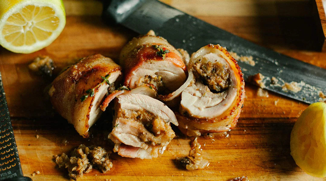 Bacon Wrapped Stuffed Chicken Thighs