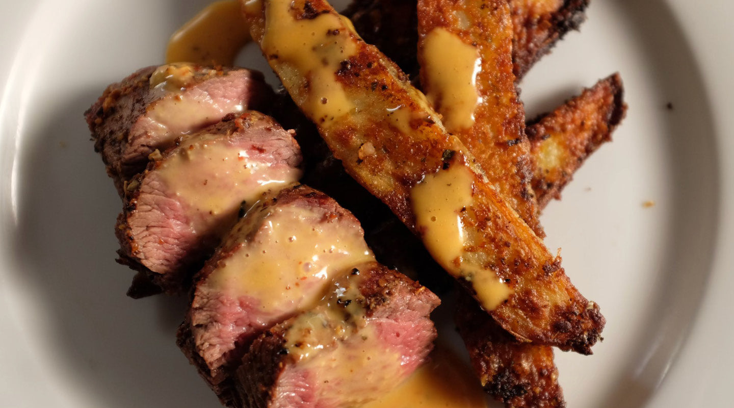 Steak Frites with Miso Hollandaise
