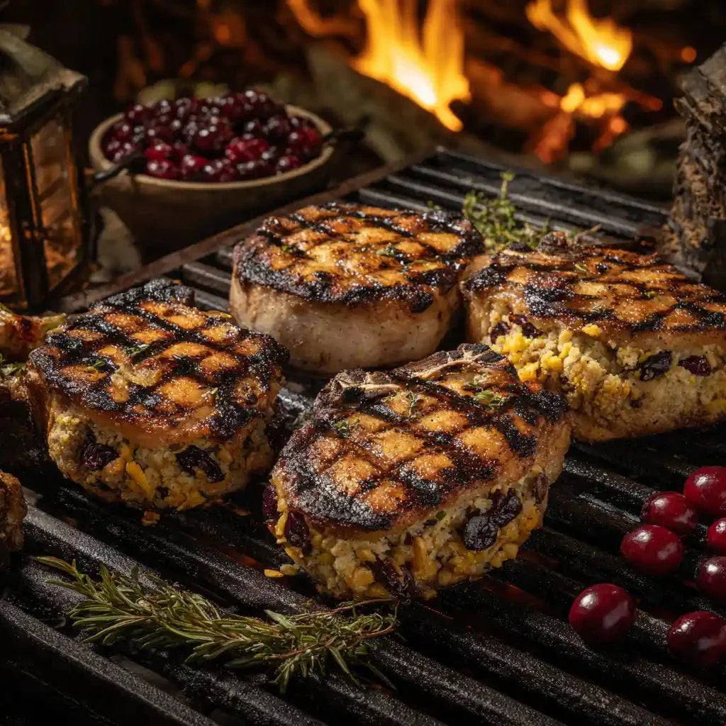 Stuffed & Grilled Pork Chops – Autumn-Inspired & Elegant