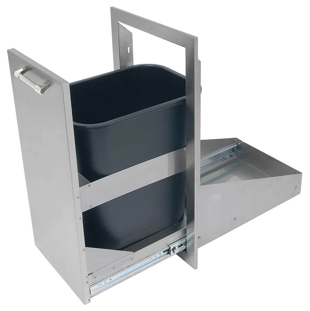 Alfresco 15 inch Trash Center Drawer with Soft Close Cabinets & Storage 12030571