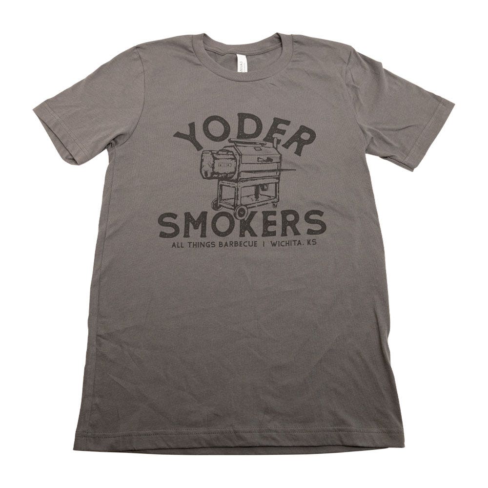 All Things Barbecue Light Grey Yoder Smokers Tshirt Shirts & Tops