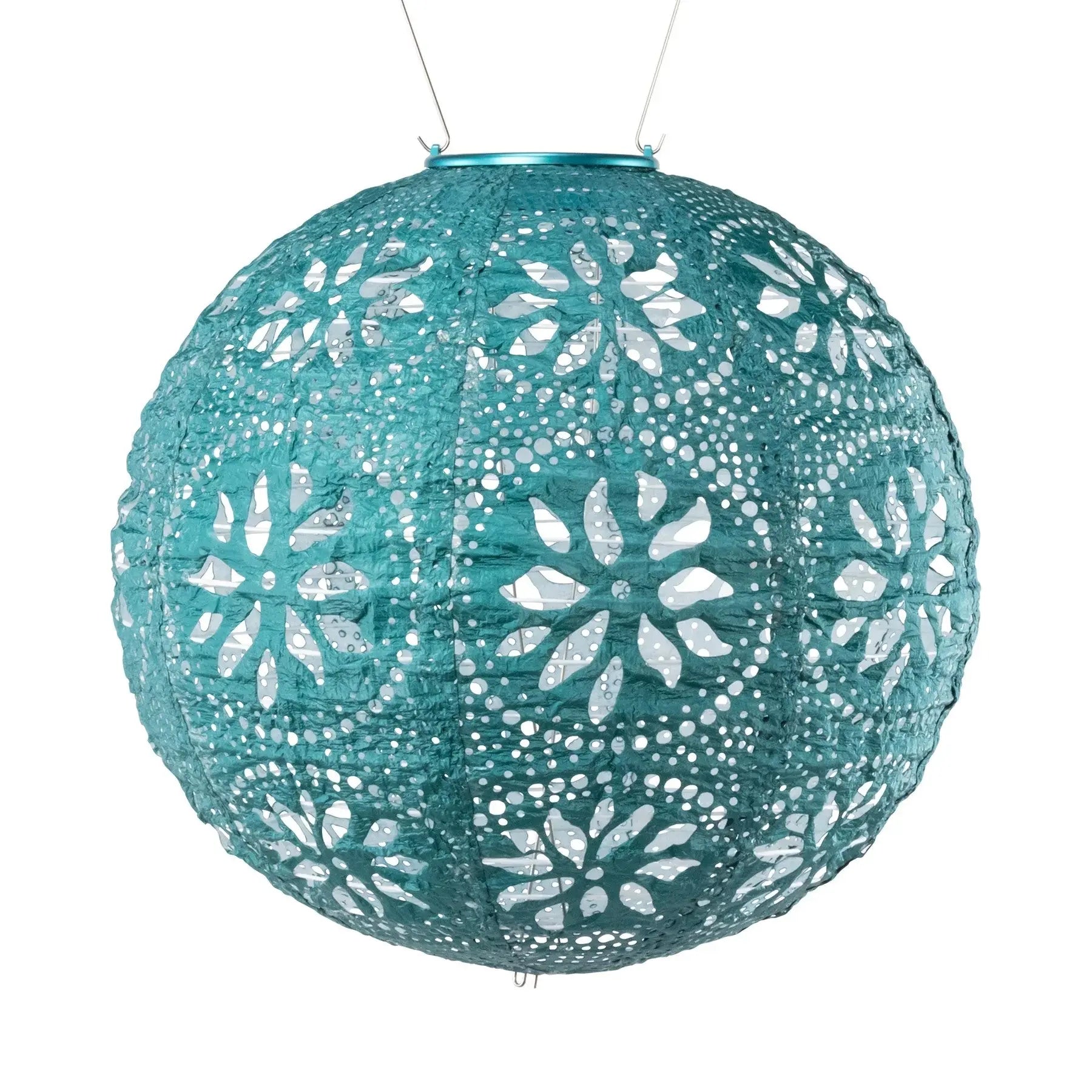 Soji Stella Boho Globe Solar Outdoor Lantern Mineral Green 12 Pottery Barn