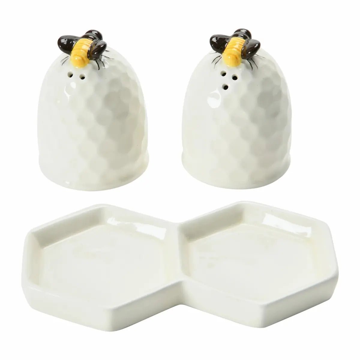 Beehive Salt and Pepper Shakers with Plate Salt & Pepper Shakers 12044602