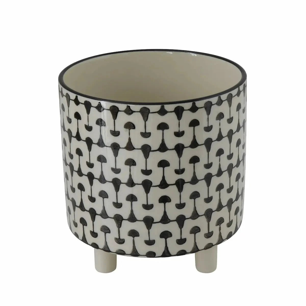 Black and White Stoneware Planter Pots & Planters 12037805