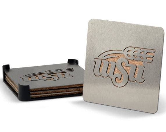Boasters - Laser Cut Team Branded Coasters Barware Wichita State Shockers 12026342