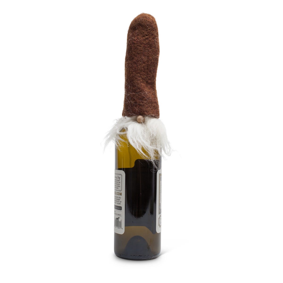 Kalalou Felt Santa Bottle Topper with Wispy Beard-Brown Brown 12027401