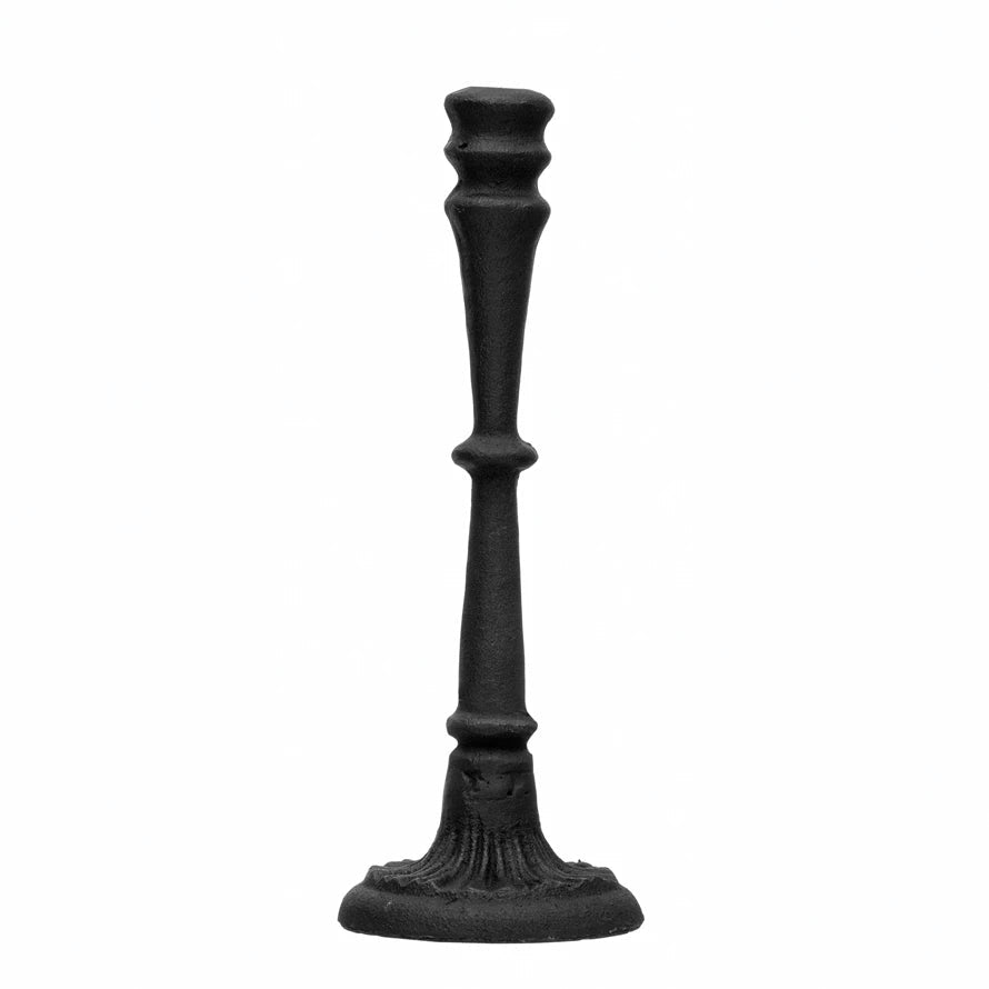 Cast Iron Black Taper Candle Holder Large