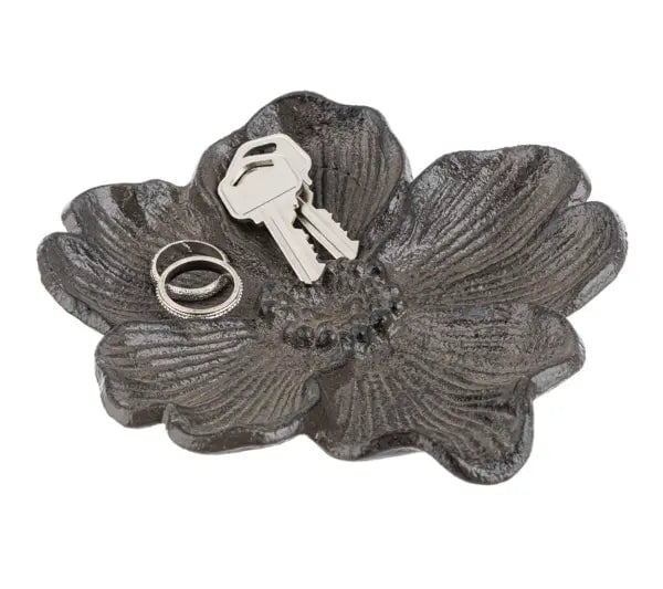 Cast Iron Flower Trinket Dish Decor