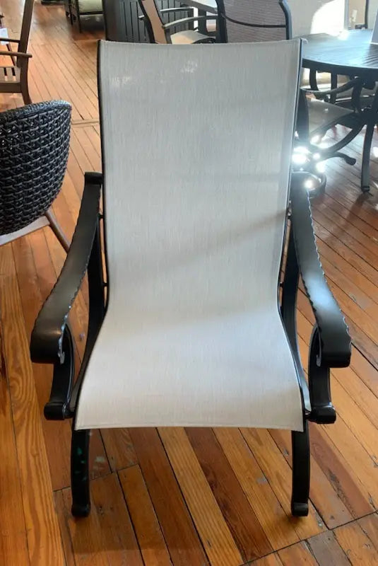 Castelle Telluride Sling Dining Chair with Antique Dark Rum Frame and Augustine Oyster Sling 12037712