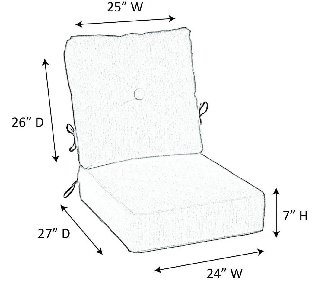 Casual Cushion Estate Series Deep Seating Club Cushion in Canvas Palm Chair & Sofa Cushions 12027649