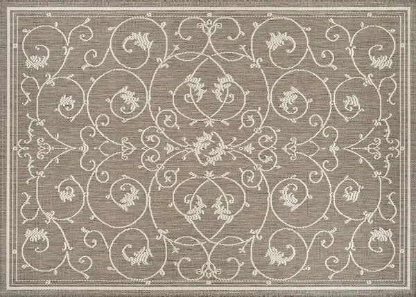 Couristan 8x10 Recife Veranda in Champagne & Taupe Outdoor Rug Rugs 12025816
