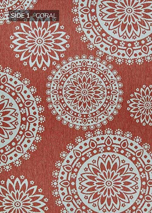 Couristan Outdoor Rug, Outdurable Flower Festival in Coral & Dune Rugs 12025839