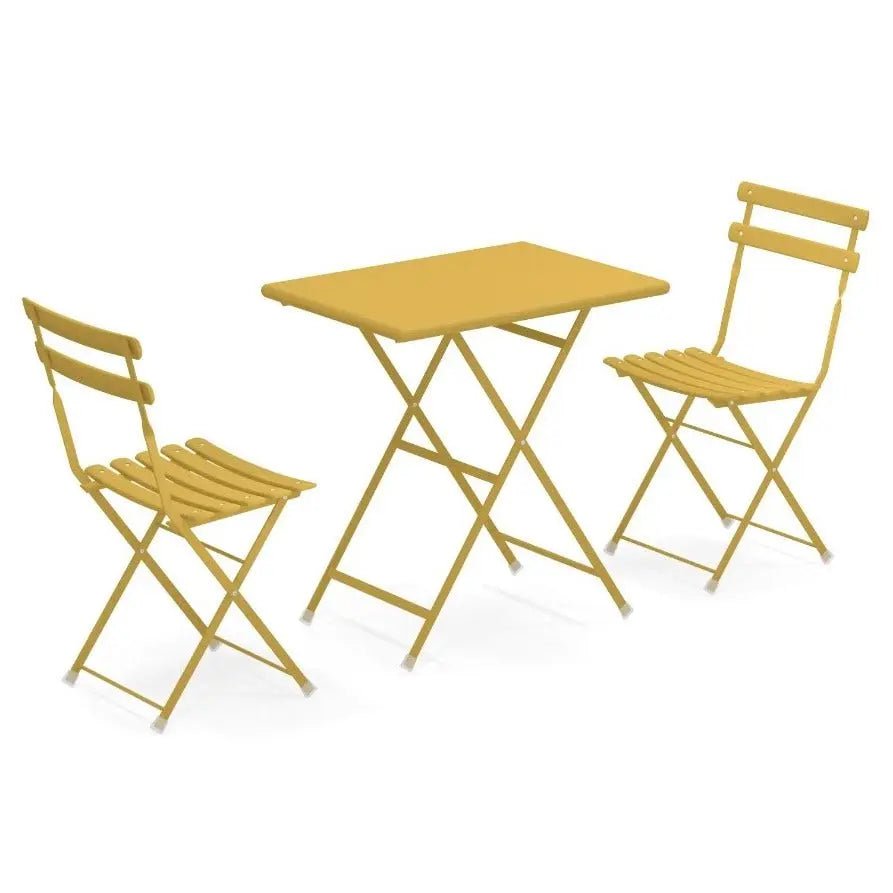 Emu Arc En Ciel Set with 2 Folding Chairs and 1 Folding Table Outdoor Furniture Sets Yellow 12041147
