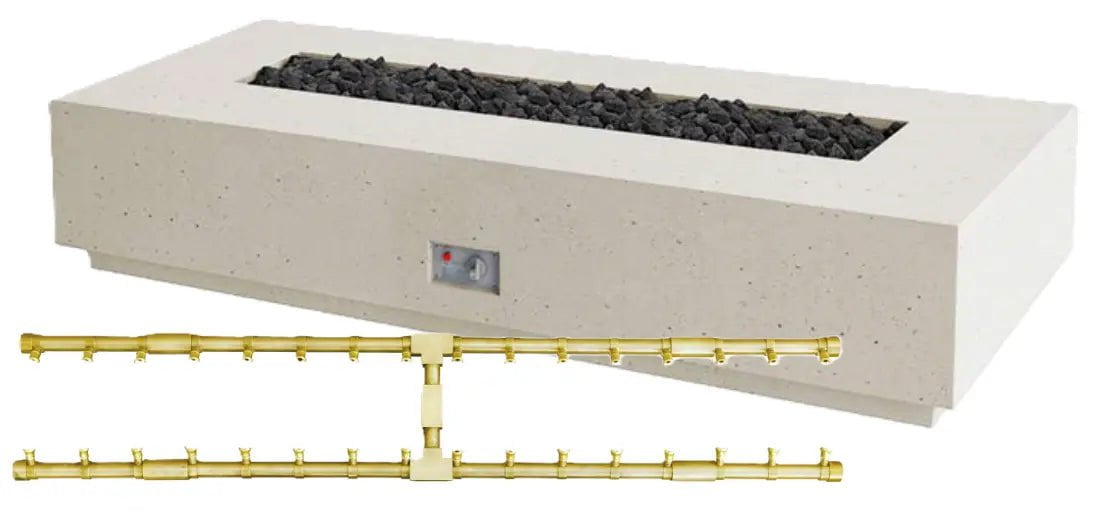 FireGear Sanctuary 1 Rectangular 76 inch Fire Table in Arctic White Fire Pits Pro Series Burner / Natural Gas / Match Throw (MT) 12045218