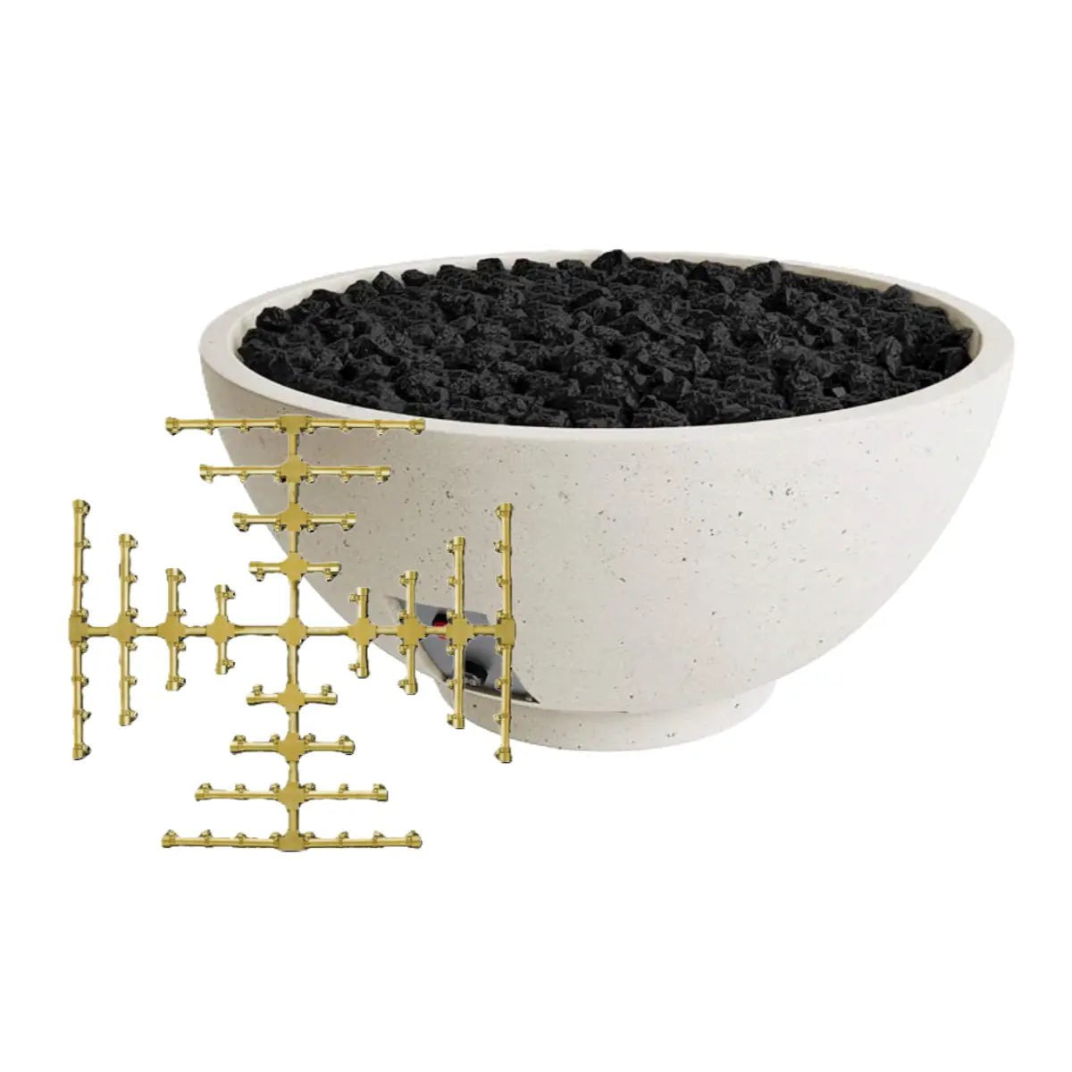 FireGear Sanctuary 2 Round 39 inch Fire Table in Arctic White Fire Pits Pro Series Burner / Natural Gas / Match Throw (MT) 12045246