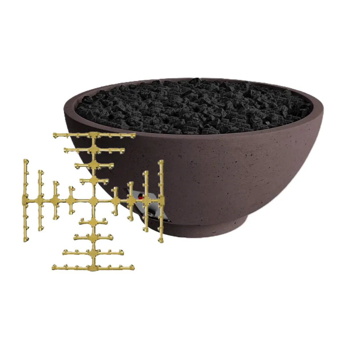 FireGear Sanctuary 2 Round 39 inch Fire Table in Chocolate Brown Fire Pits