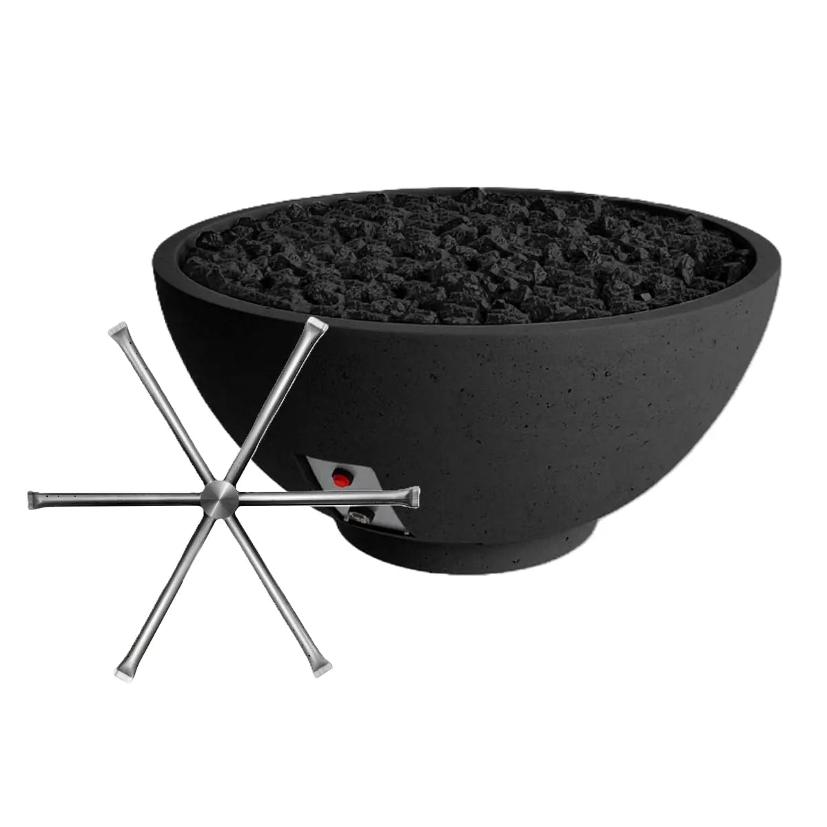 FireGear Sanctuary 2 Round 39 inch Fire Table in Raven Black Fire Pits Stainless Steel Burner / Natural Gas / Match Throw (MT) 12045648