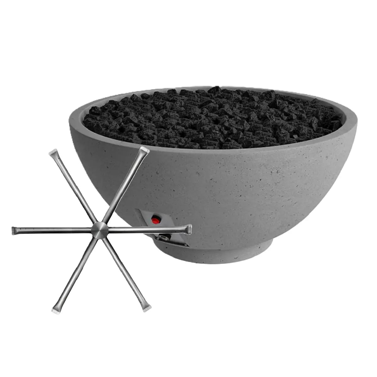 FireGear Sanctuary 2 Round 39 inch Fire Table in Slate Grey Fire Pits Stainless Steel Burner / Natural Gas / Match Throw (MT) 12045611