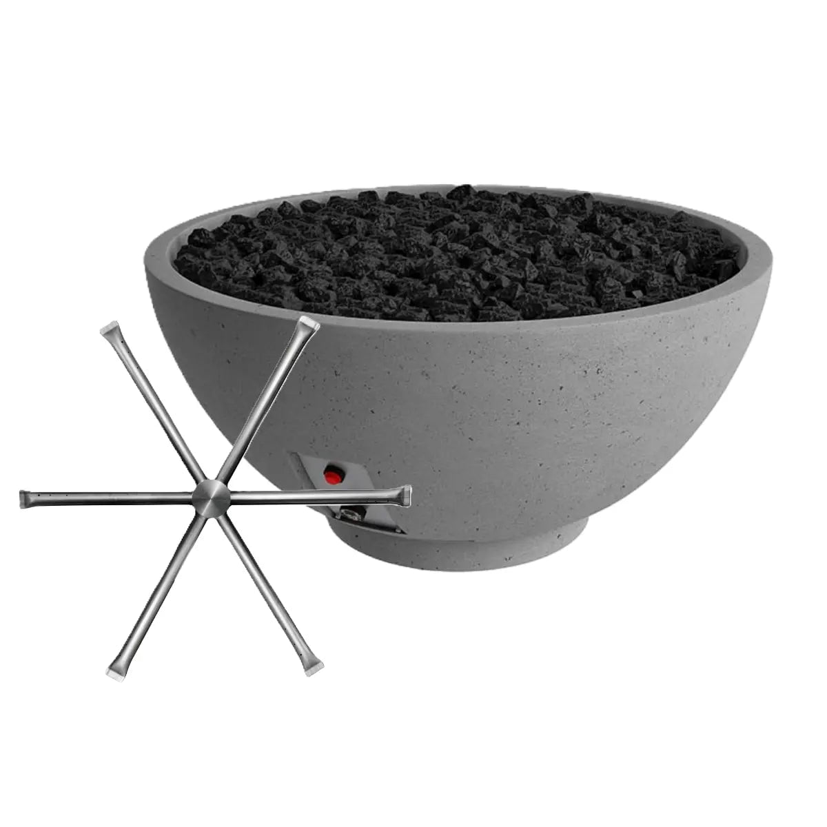 FireGear Sanctuary 3 Round 30 inch Fire Table in Slate Grey Fire Pits Stainless Steel Burner / Natural Gas / Match Throw (MT) 12045674