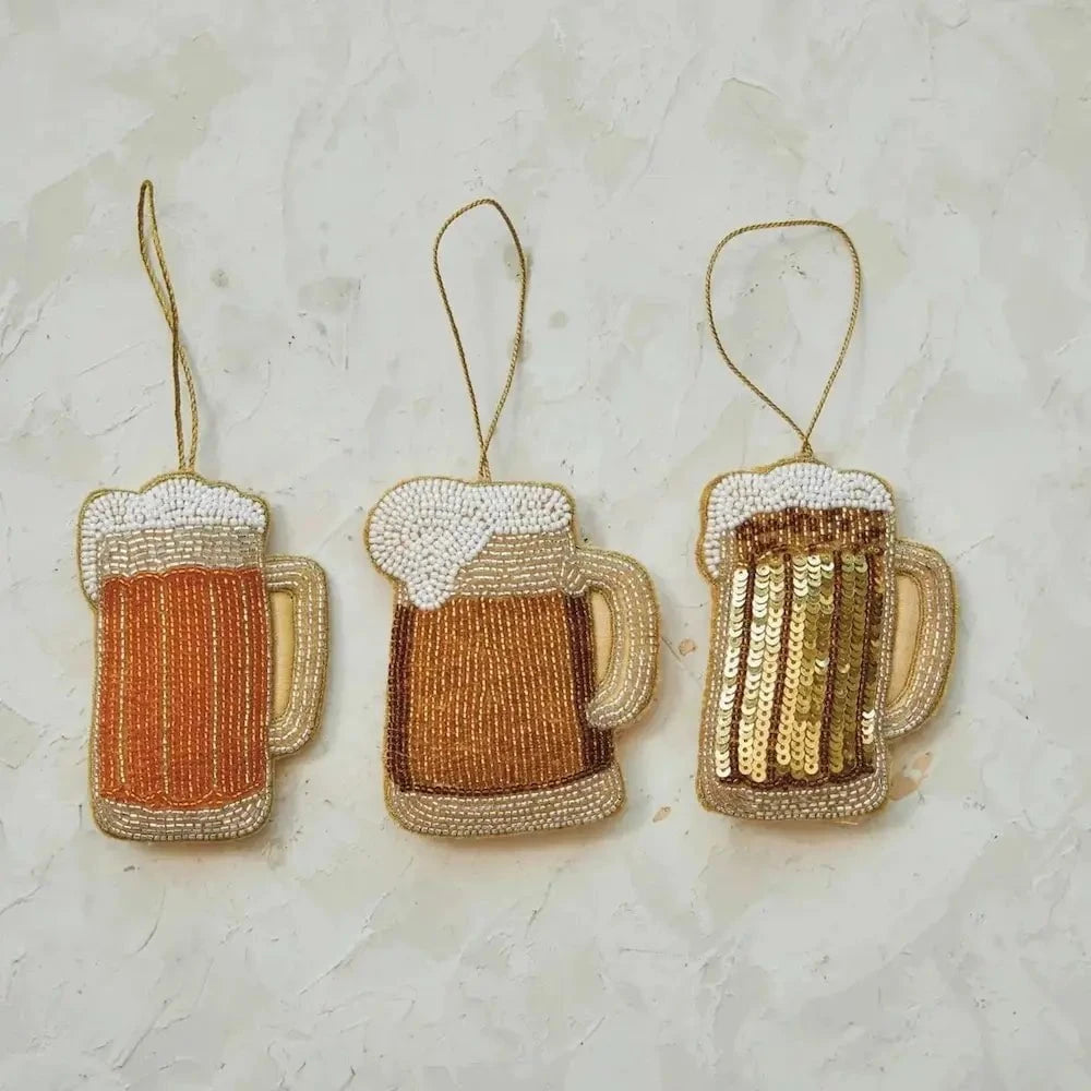 Glass Bead and Sequins Beer Glass Ornaments Seasonal & Holiday Decorations