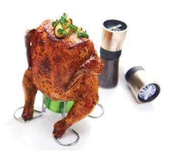 GrillPro Chrome Wire Beer Can Chicken Roaster Outdoor Grill Accessories 12022247