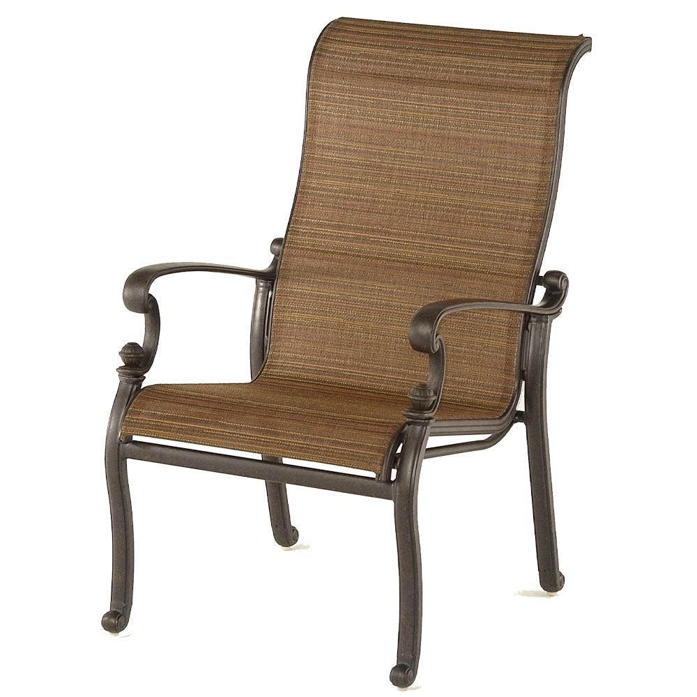 Hanamint St Augustine Sling Dining Chair in Desert Bronze Finish with Destiny Sand Sling Outdoor Chairs 12037758