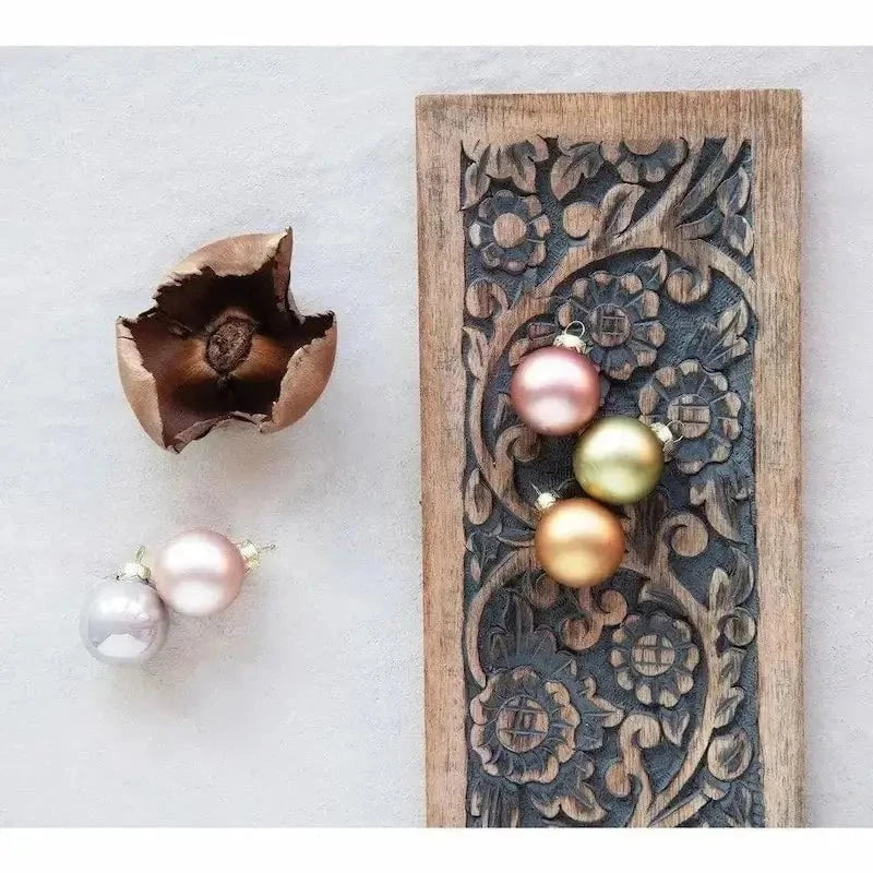 Hand-Carved Mango Wood Tray with Floral Motif Decor 12038706