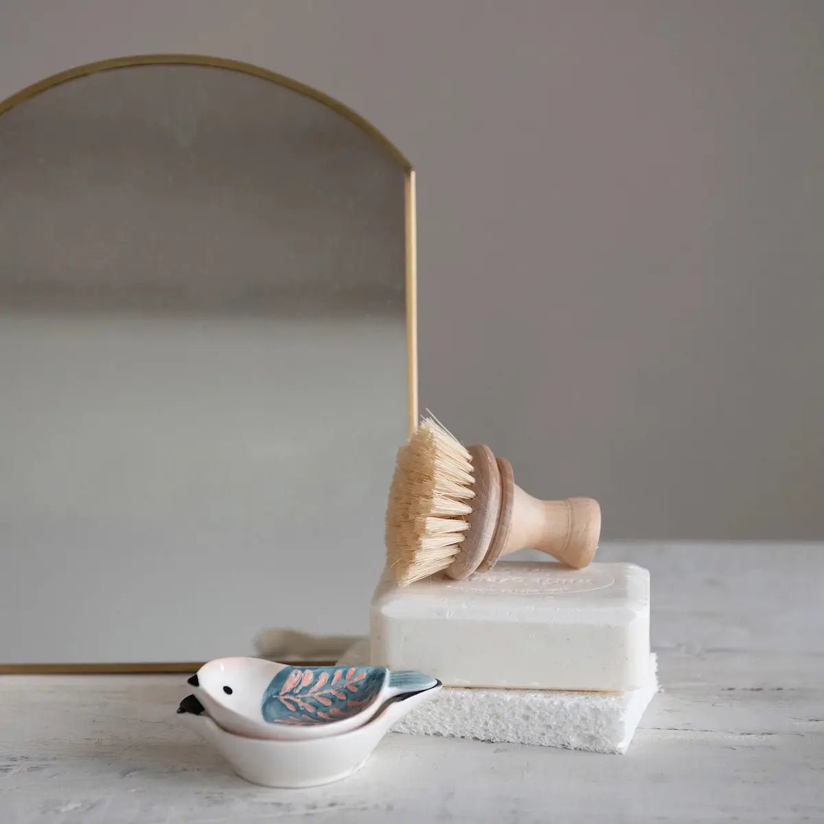 Hand-Painted Stoneware Bird Shaped Dish Tableware