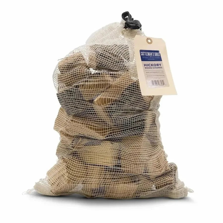 Andrew's Competition Cut Hickory BBQ Wood – Long Cut Chunks, Competition Size, Bark-Free, Mississippi