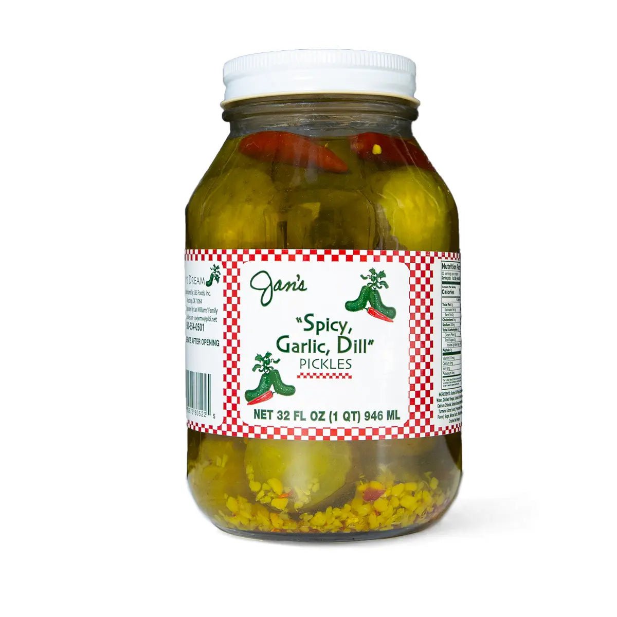 Jan's Spicy Garlic Dill Pickles, 32oz Pickled Fruits & Vegetables 12041906