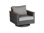 Jensen Outdoor Swivel Lounge Chair in Gray Weave with Bodhi Char Fabric 12038901