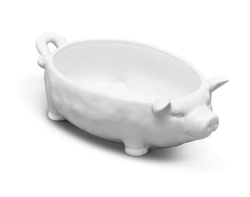 Large White Ceramic Pig Bowl Decorative Bowls 12030003