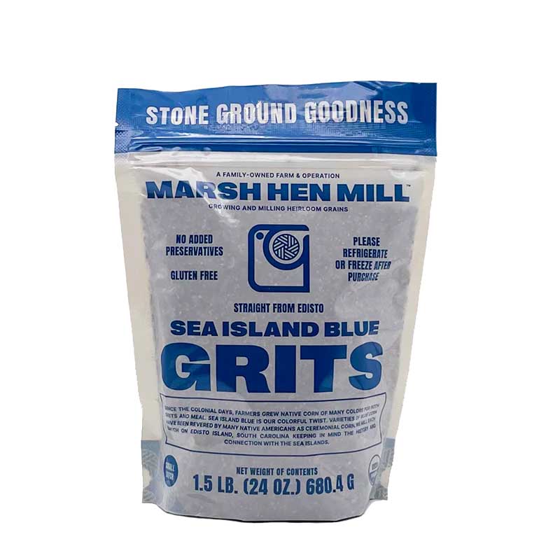 Marsh Hen Mill Stone Ground Sea Island Blue Grits, 1.5lb Oats, Grits & Hot Cereal 12041904