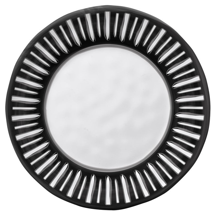 Merritt Black and White Dinnerware Collection Dinnerware Salad Plate - Dark Rim 12034485