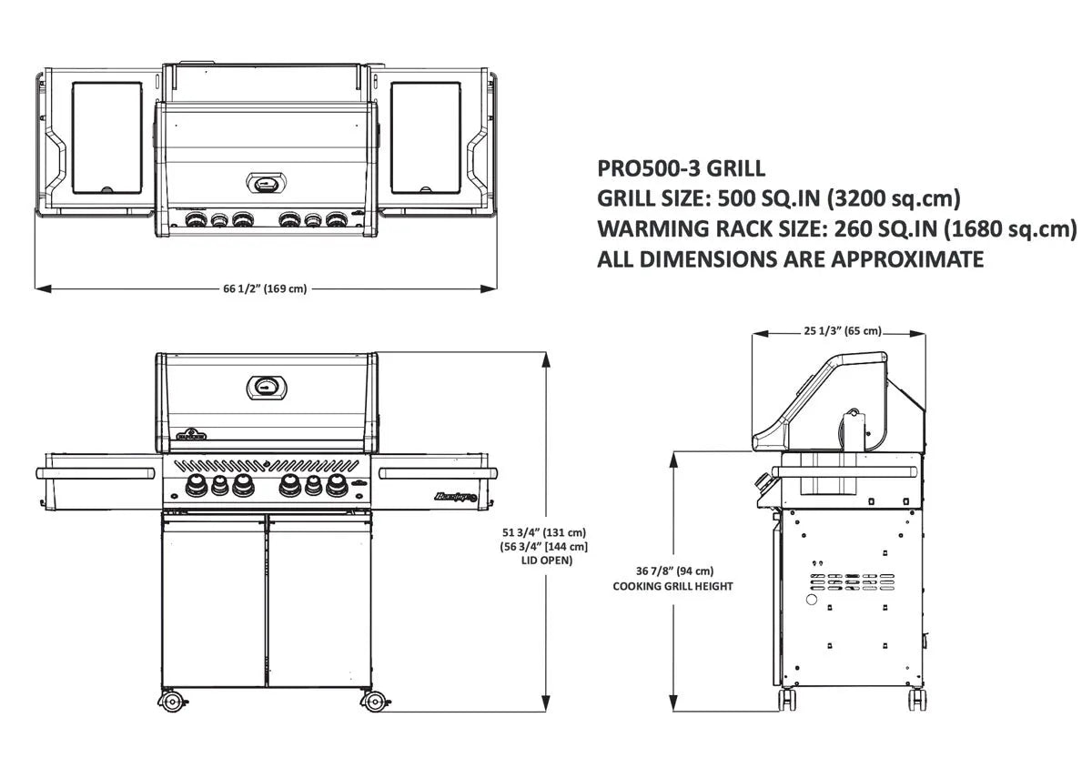 Napoleon Grills Prestige PRO 500 Gas Grill with Infrared Side and Rear Burners, Stainless Steel Outdoor Grills
