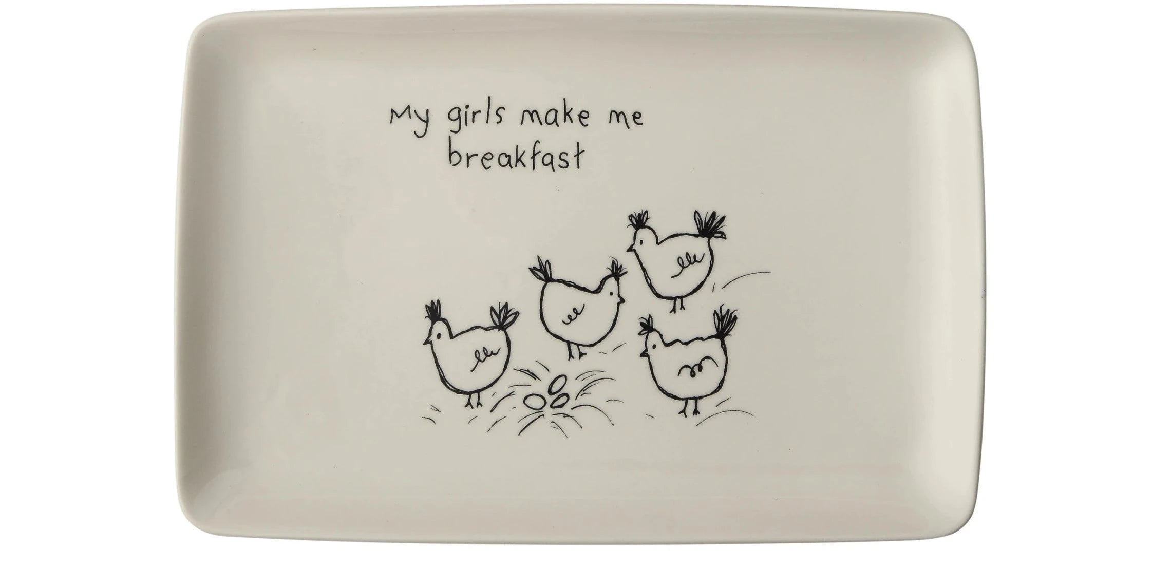 Platter with Chickens and Saying, 2 Styles