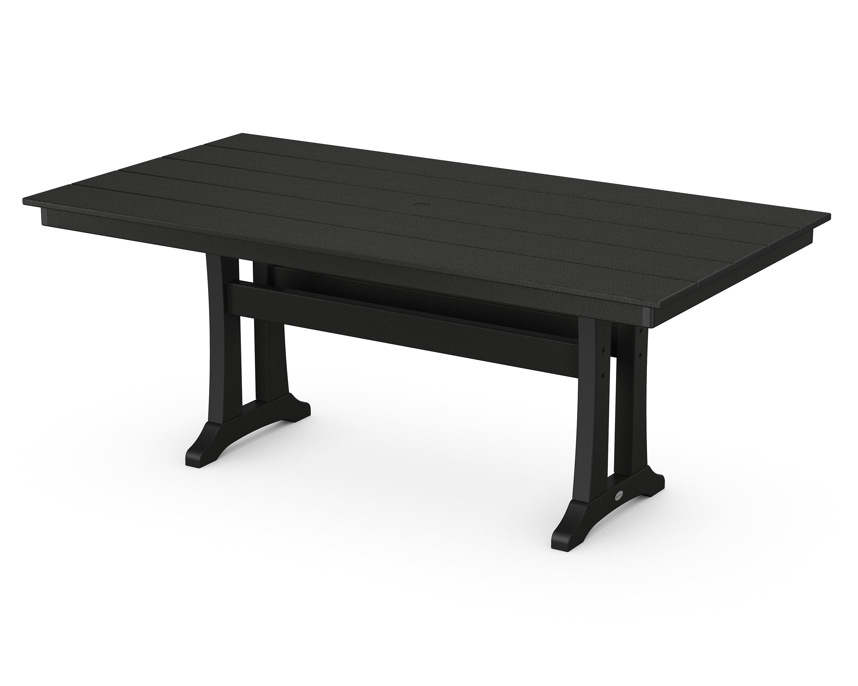 POLYWOOD Farmhouse Trestle 37 inch x 72 inch Dining Table Outdoor Tables Black 12041638