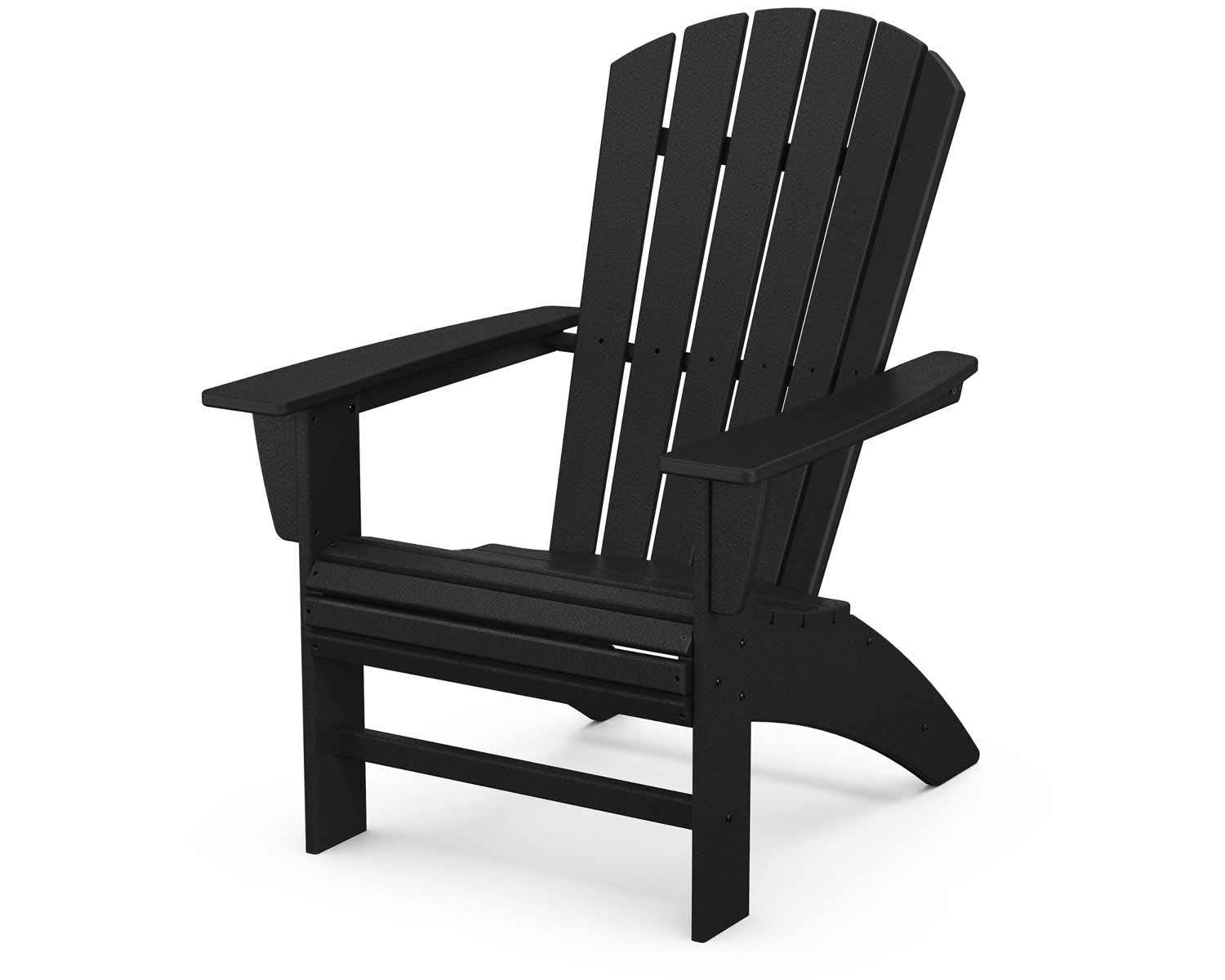 Polywood Nautical Curveback Adirondack Outdoor Chairs Black 12037827