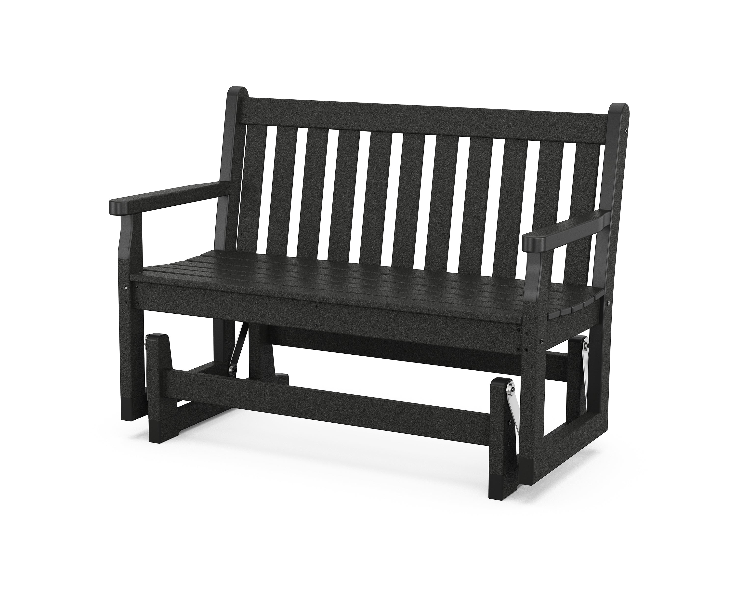 POLYWOOD Traditional Garden Glider Outdoor Benches Black 12037953