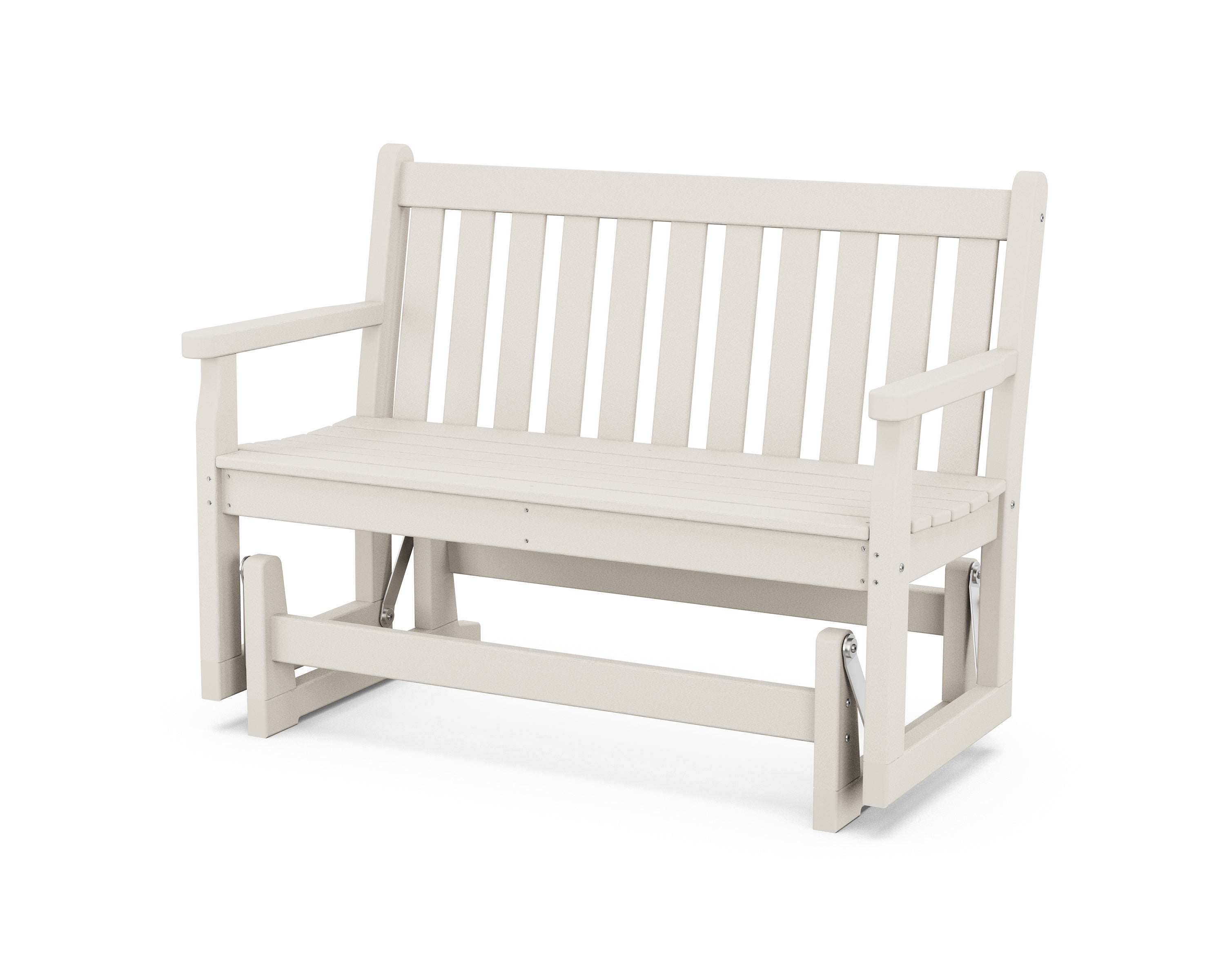 POLYWOOD Traditional Garden Glider Outdoor Benches Sand 12037959