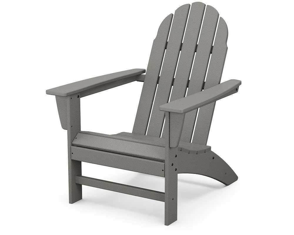Polywood Vineyard Straightback Adirondack Outdoor Chairs Slate Grey 12032698