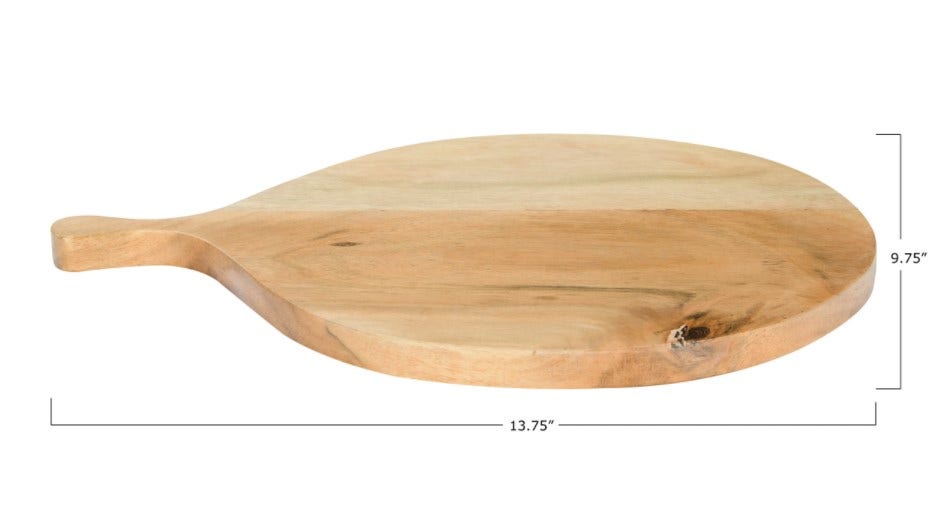Round Acacia Cheese or Cutting Board with Handle Cutting Boards 12032758