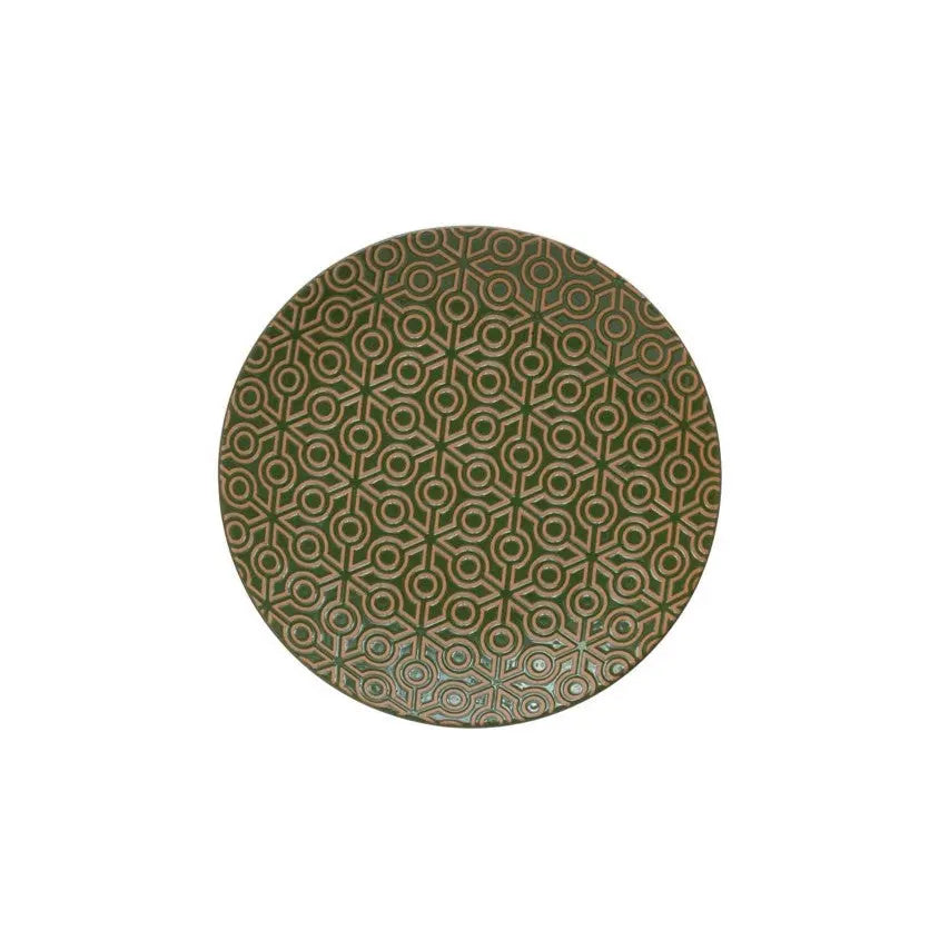 Round Stoneware Plate with Snowflake Pattern Seasonal & Holiday Decorations