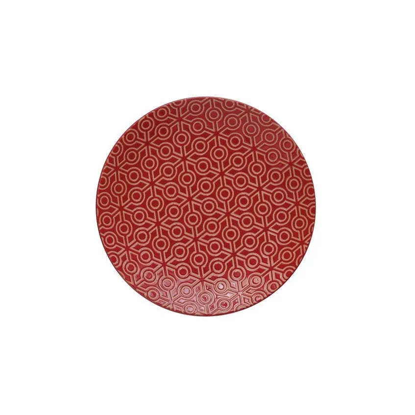 Round Stoneware Plate with Snowflake Pattern Seasonal & Holiday Decorations