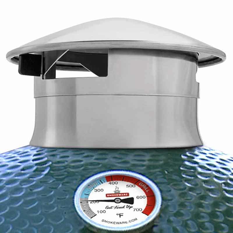 Smokeware Stainless Steel Chimney Cap for Big Green Egg Outdoor Grill Accessories 12023550
