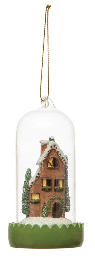 Snowman Glass Cloche Ornament with LED Light Snowman 12039944